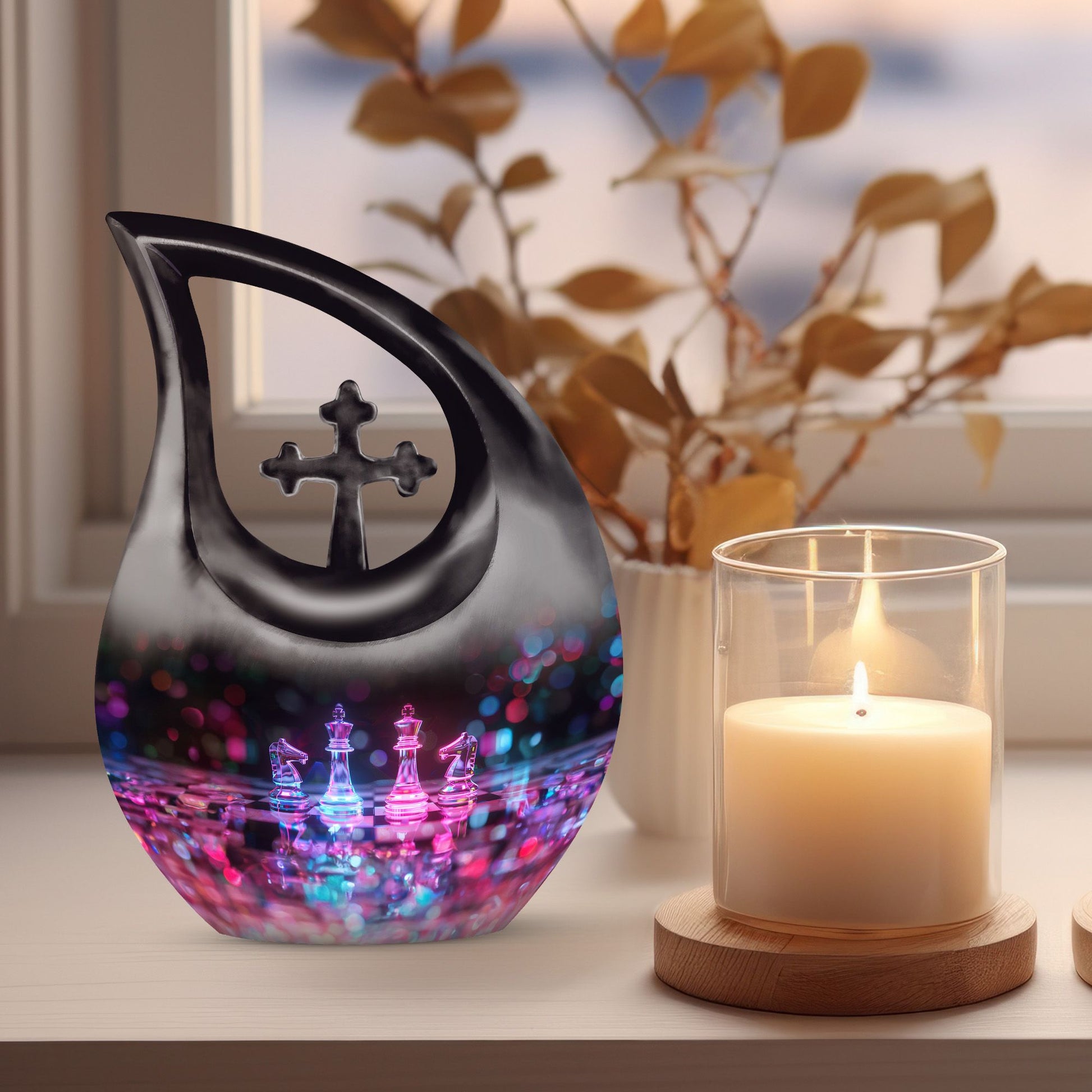 Chess Urns For Ashes - Cremation Urns Large & Small Combo