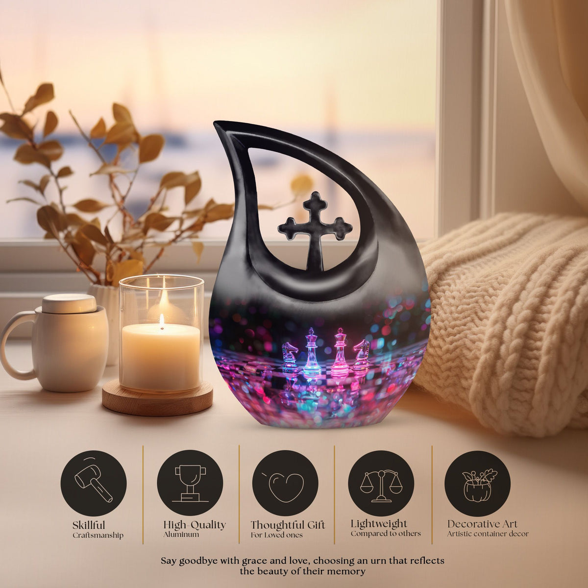 Chess Urns For Ashes - Cremation Urns Large & Small Combo
