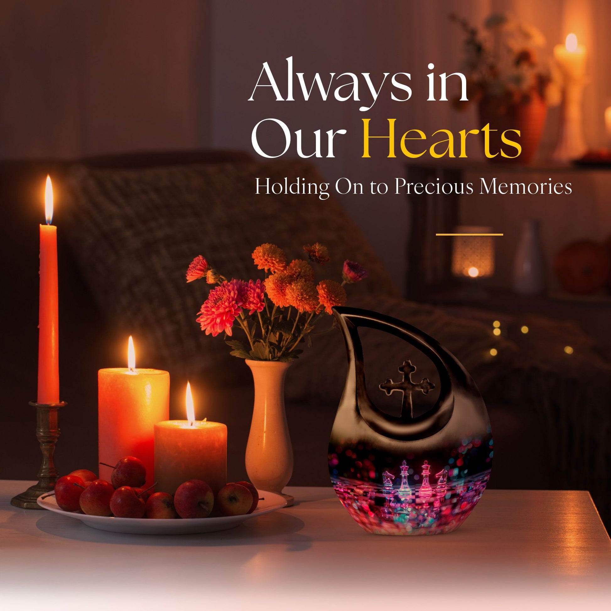Chess Urns For Ashes - Cremation Urns Large & Small Combo