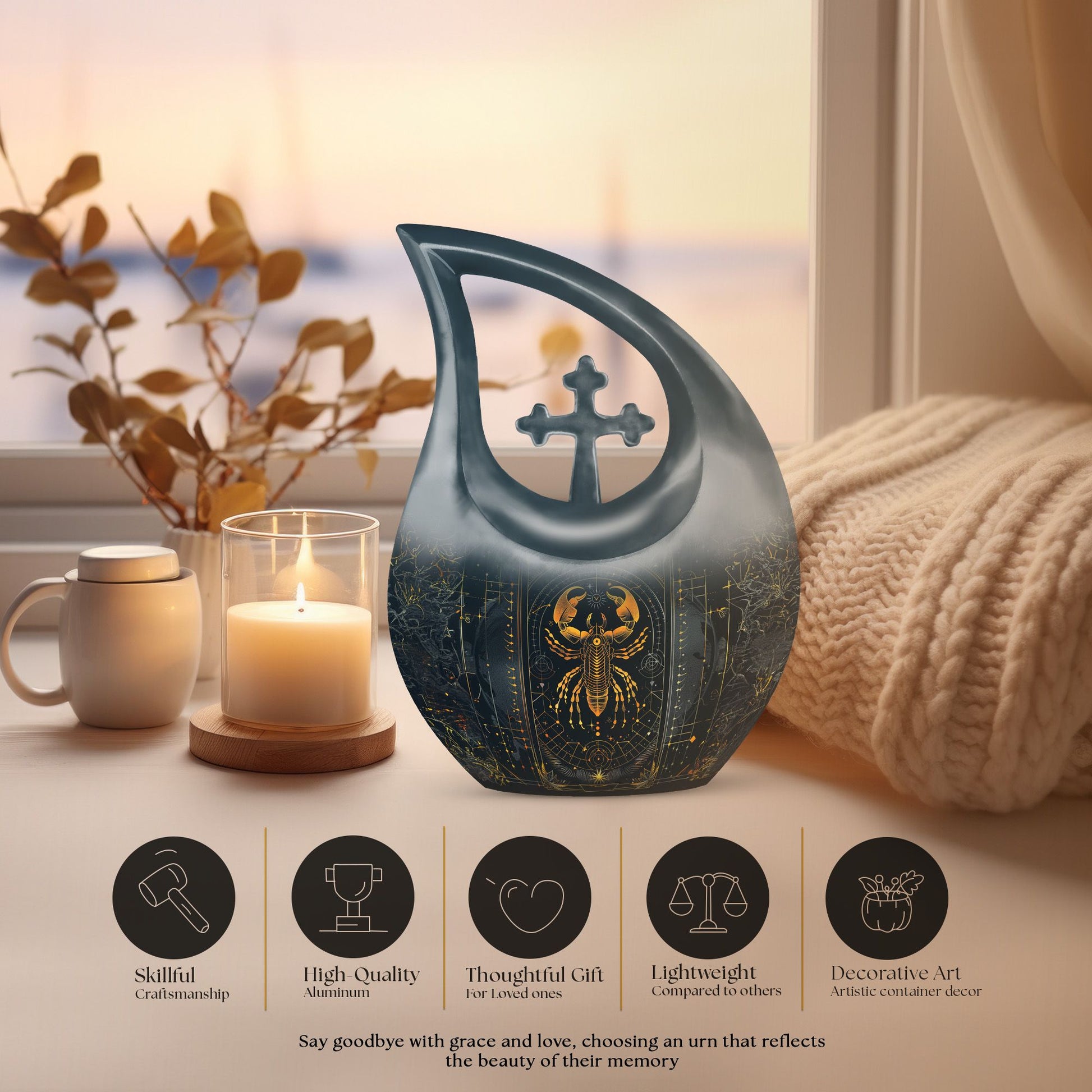 Zodiac Urns For Ashes - Cremation Urn For Human Ashes Adult