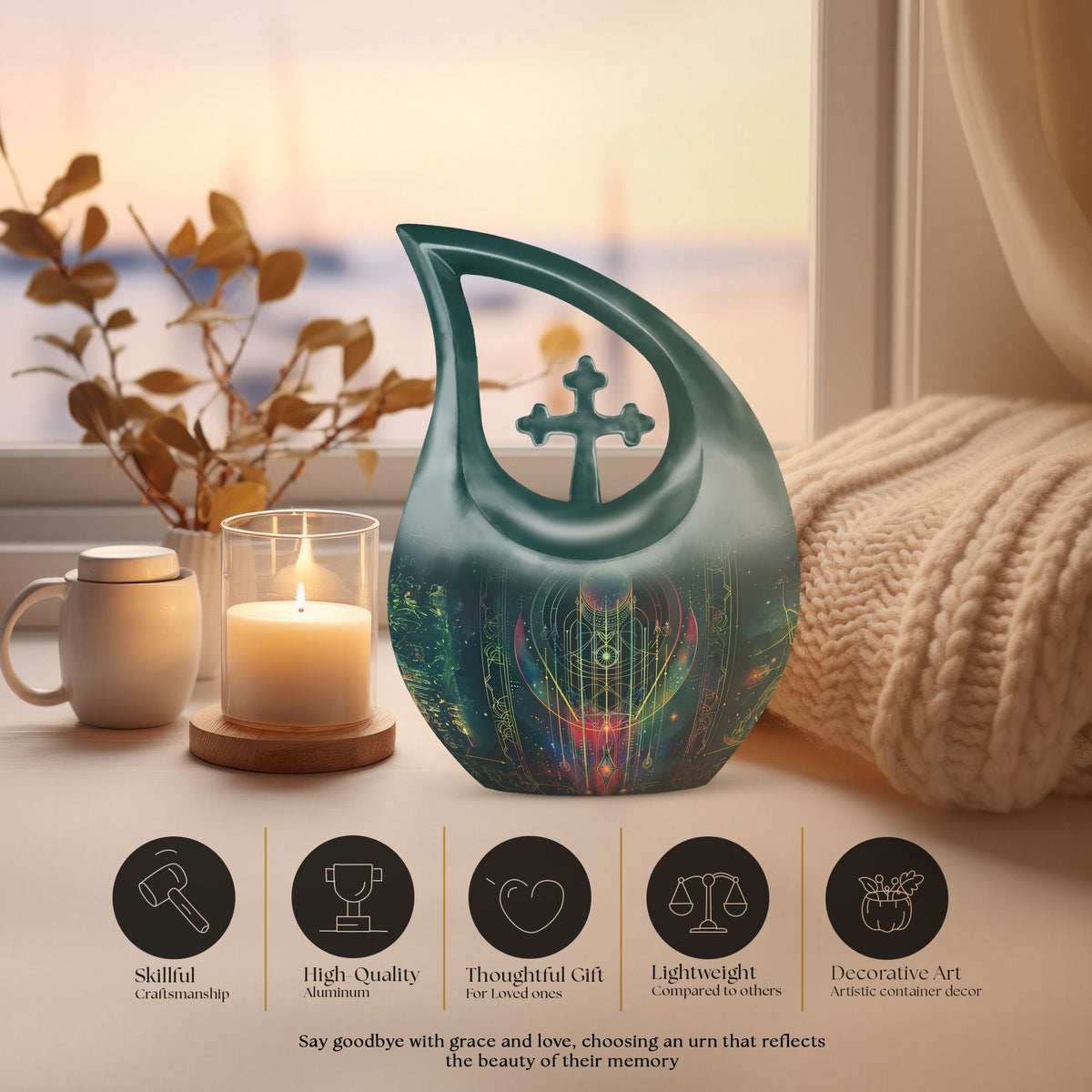 Zodiac Urns For Ashes - Cremation Urns For Human Ashes Adult Black
