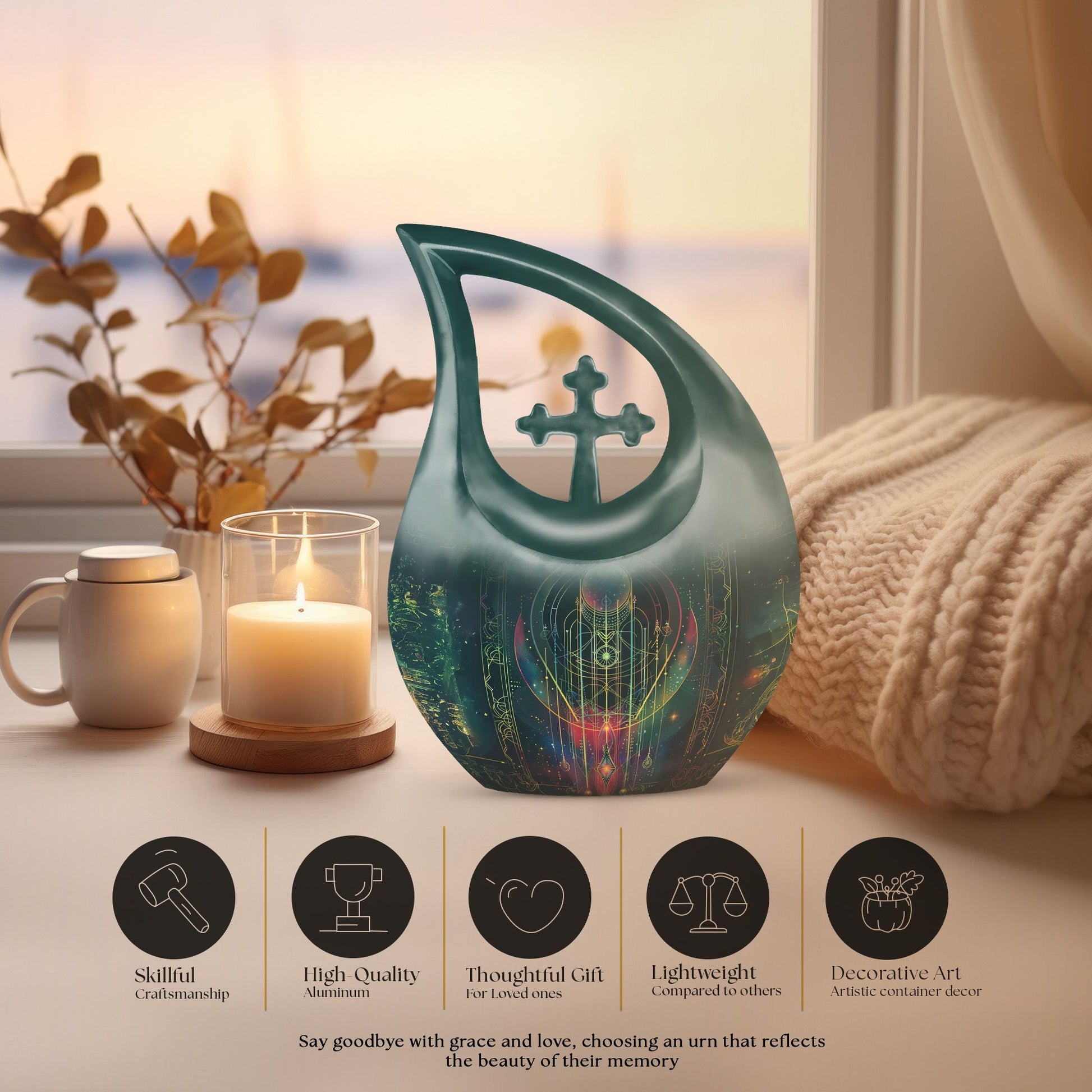 Zodiac Urns For Ashes - Cremation Urns For Human Ashes Adult Black