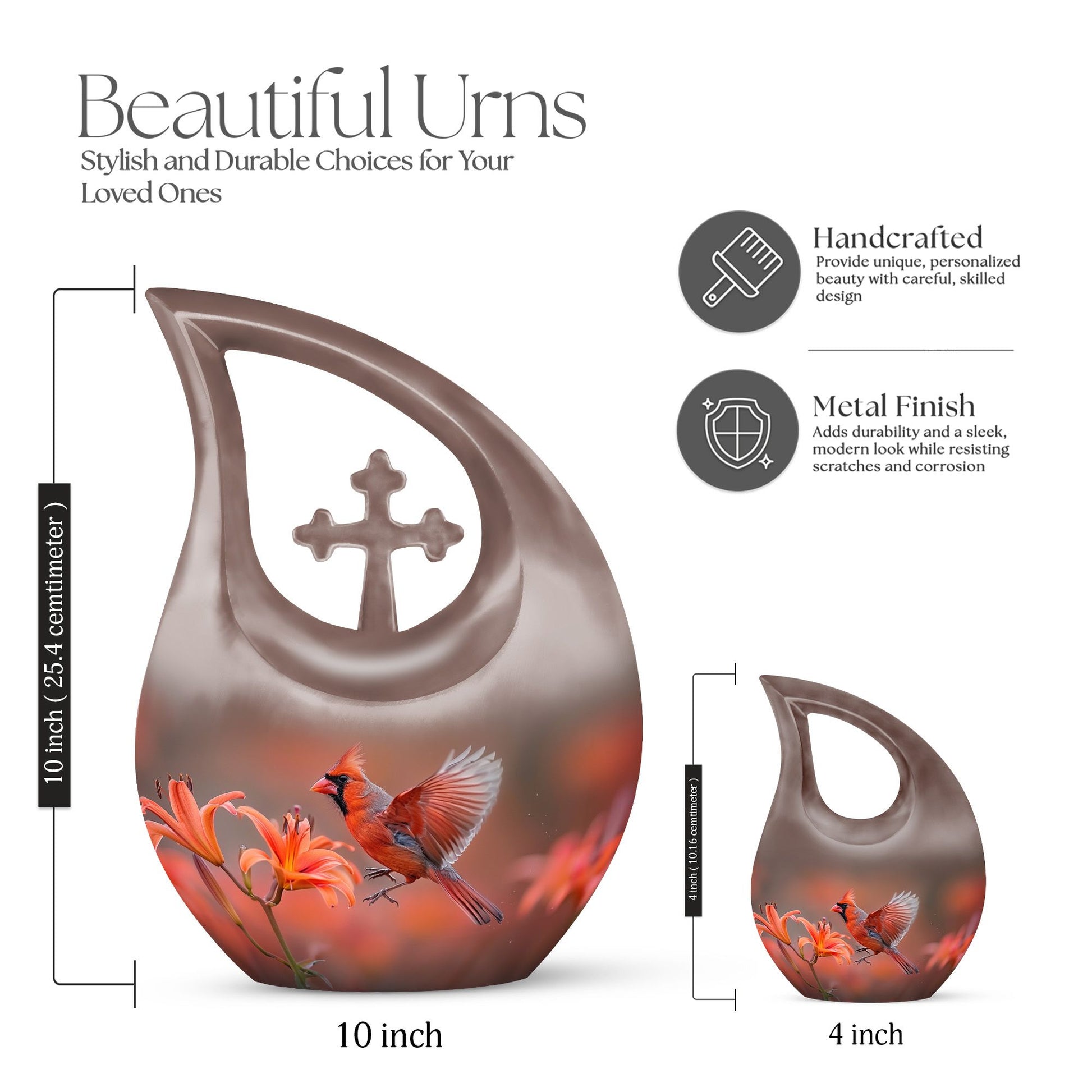 Cardinal Bird Urns For Ashes - Cremation Urns Adult Women