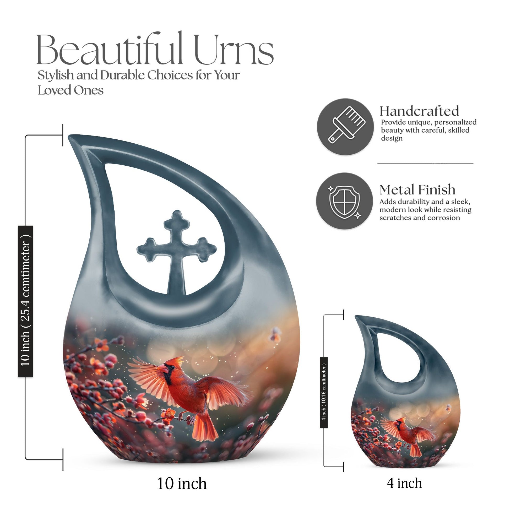 Cardinal Bird Urns For Ashes - Cremation Keepsakes Ashes