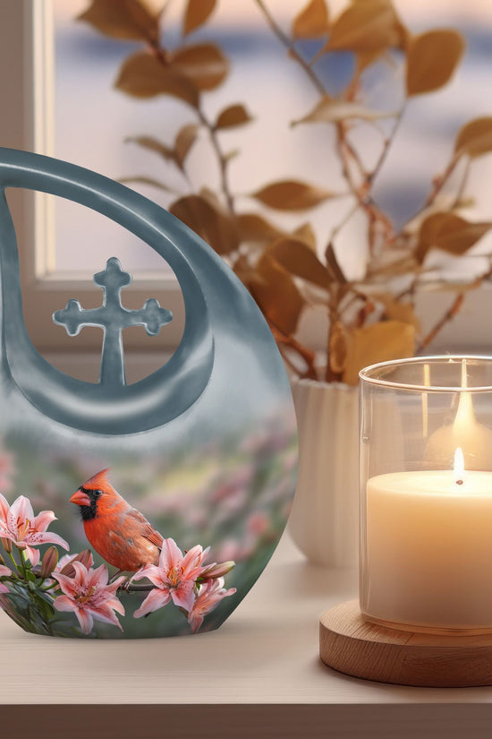 Cardinal Bird Urns For Ashes - Human Cremation Urns Adult