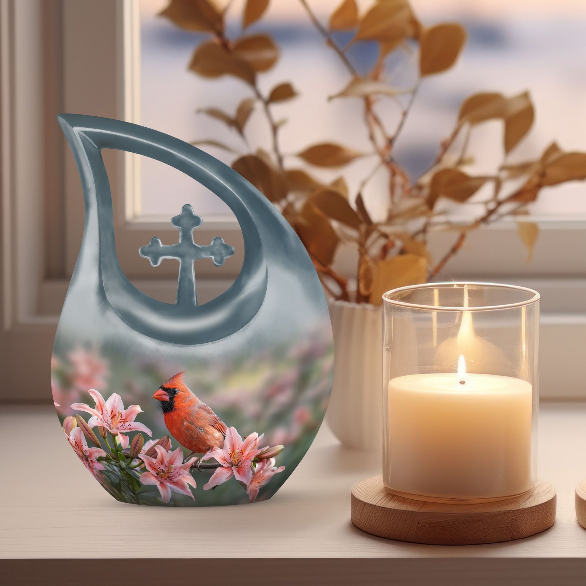 Cardinal Bird Urns For Ashes - Human Cremation Urns Adult