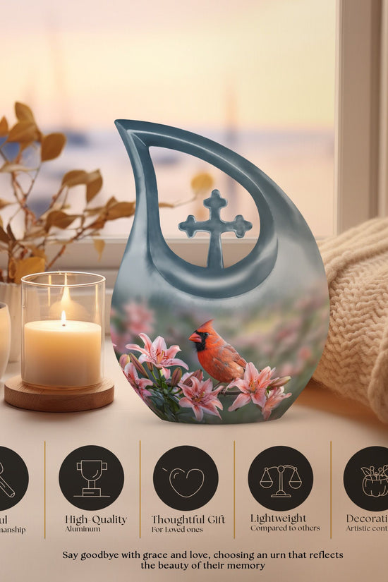 Cardinal Bird Urns For Ashes - Human Cremation Urns Adult