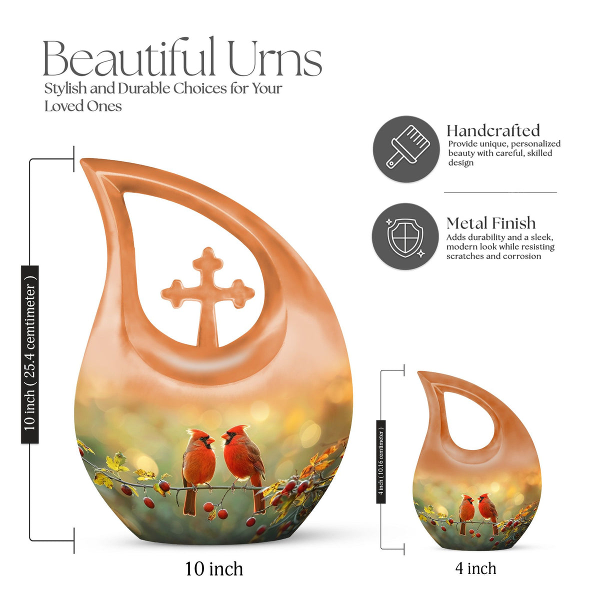 Cardinal Bird Urns For Ashes - Cremation Urns Small
