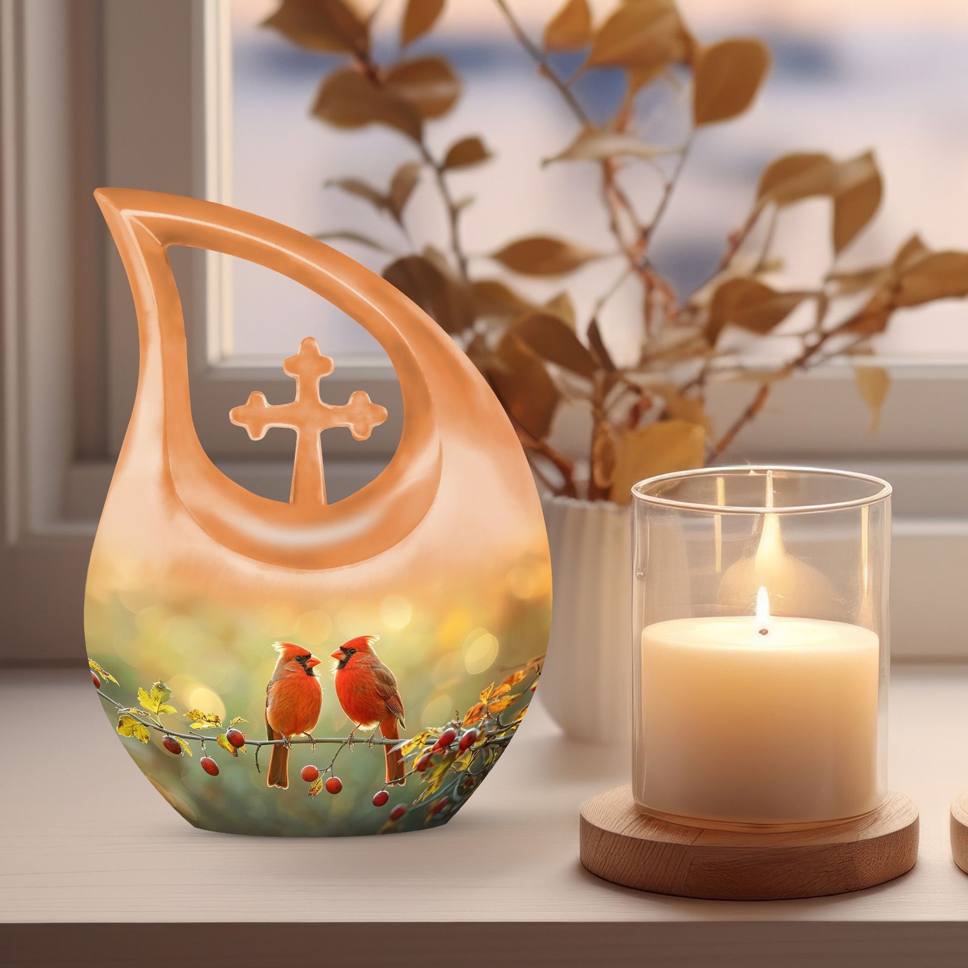 Cardinal Bird Urns For Ashes - Cremation Urns Small