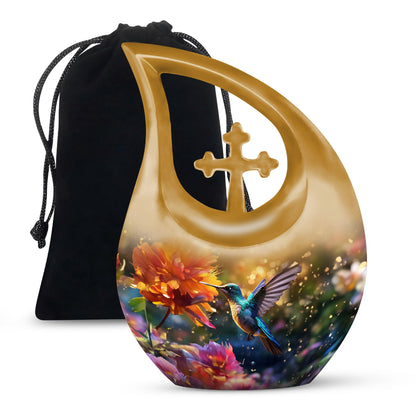 Nature Hummingbird Cremation Urn - Decorative Cremation Urn For Loved Ones
