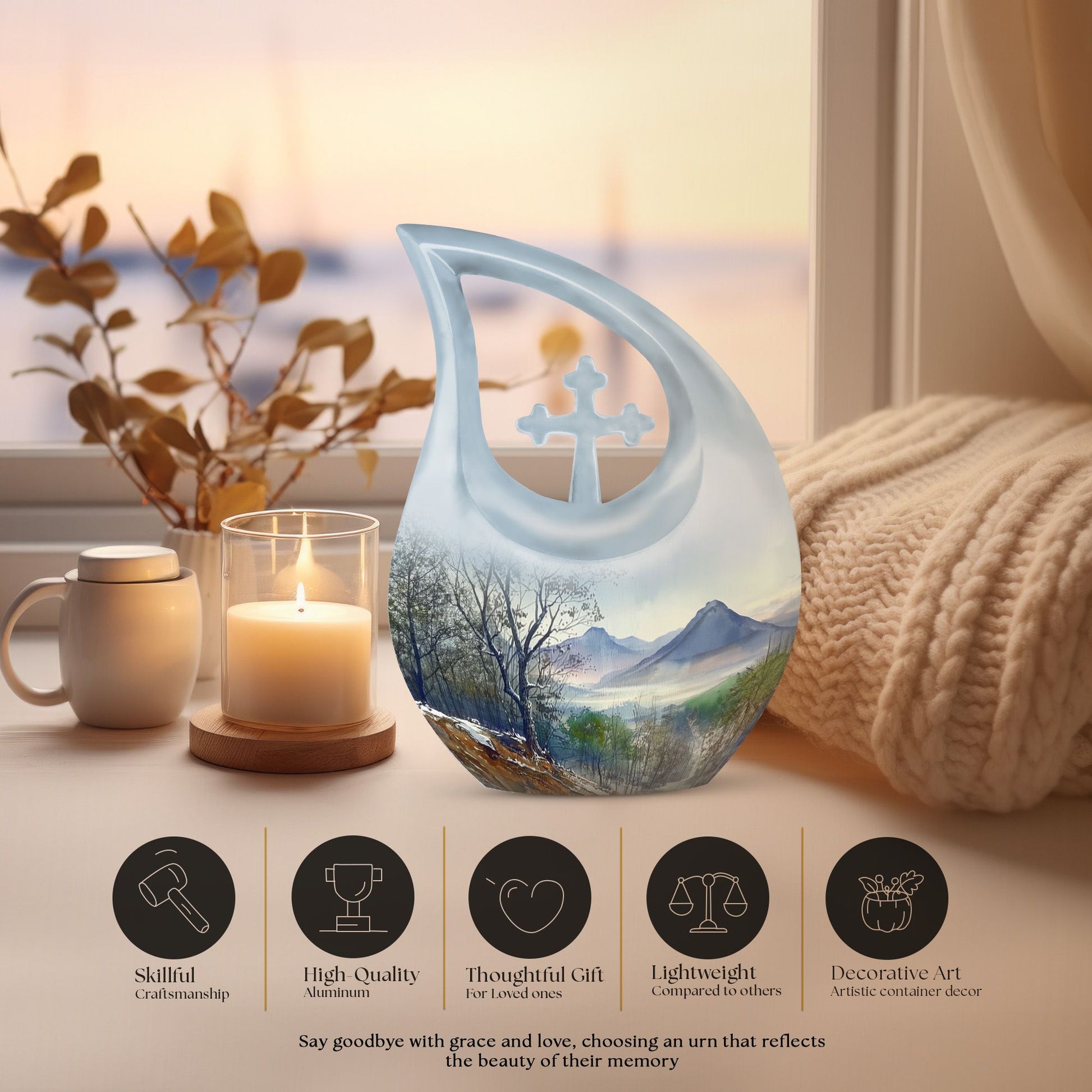 Mountains Urns For Ashes - Human Ashes Keepsake