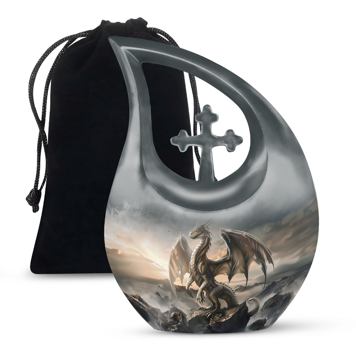 Black Dragon Cremation Urn - Elegant Funeral Urn For Human Ashes