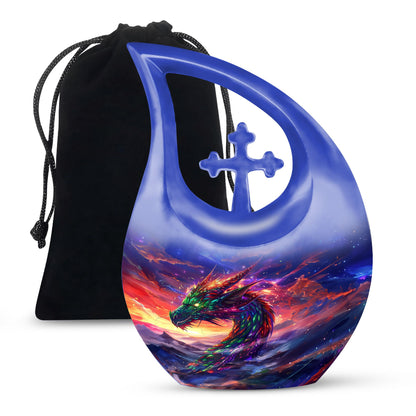 Dragon Flame Funeral Urn For Adults - Decorative Cremation Urn For Ashes