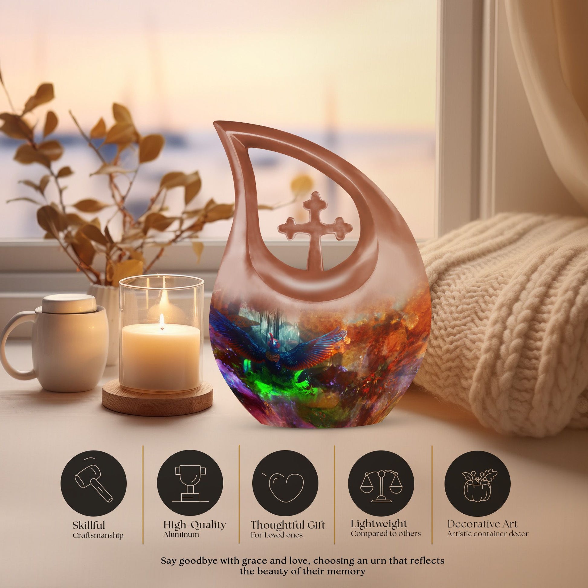 Puffin Bird Urns For Ashes - Urn With Keepsake Combo