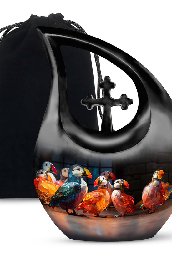 Puffin Bird Urns For Ashes - Urn Keepsake Combo Set