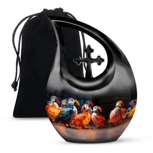 Puffin Bird Urns For Ashes - Urn Keepsake Combo Set