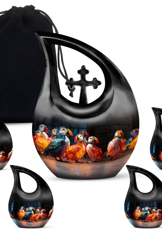 Puffin Bird Urns For Ashes - Urn Keepsake Combo Set