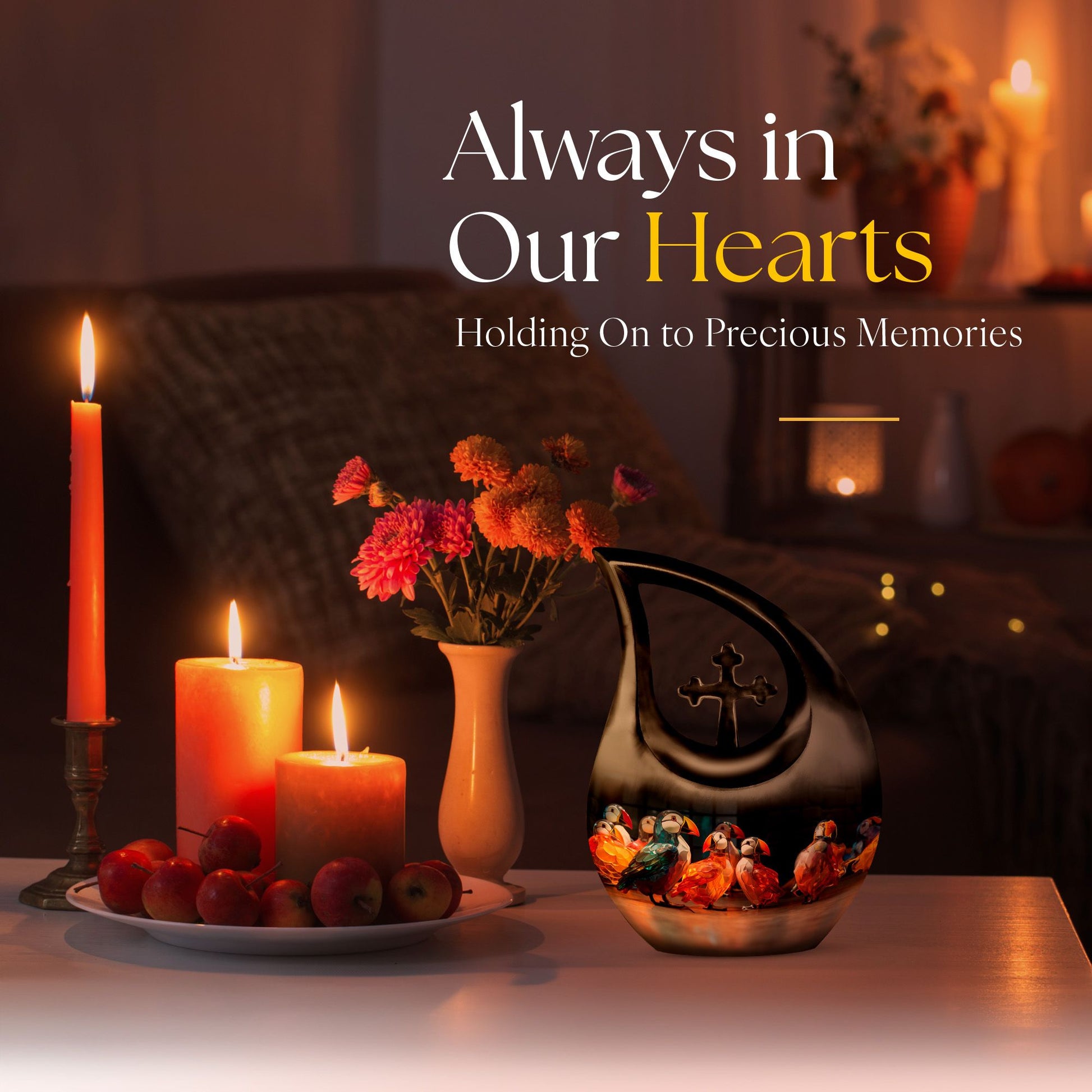 Puffin Bird Urns For Ashes - Urn Keepsake Combo Set