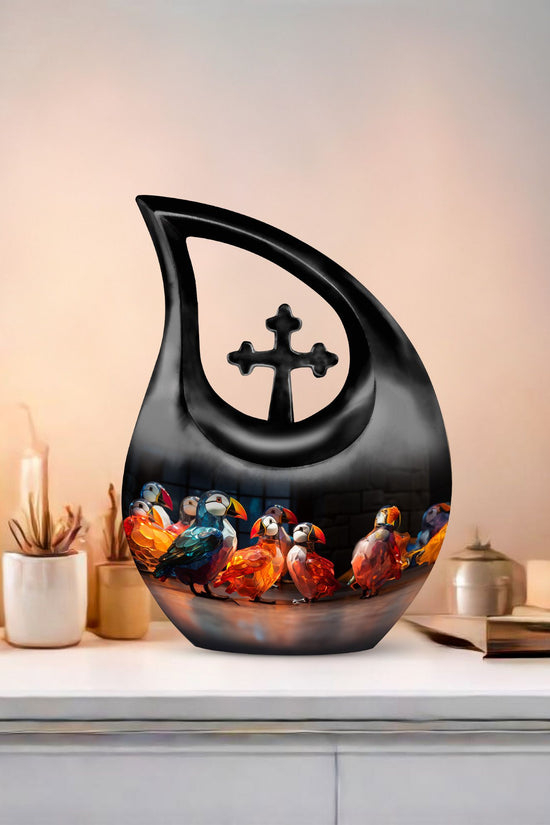 Puffin Bird Urns For Ashes - Urn Keepsake Combo Set