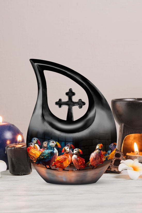 Puffin Bird Urns For Ashes - Urn Keepsake Combo Set