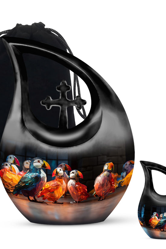 Puffin Bird Urns For Ashes - Urn Keepsake Combo Set