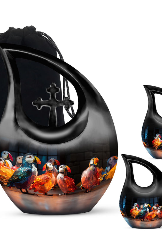 Puffin Bird Urns For Ashes - Urn Keepsake Combo Set