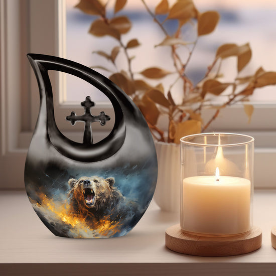 Grizzly Bear Urns For Ashes - Keepsake Urns For Human Ashes Adult