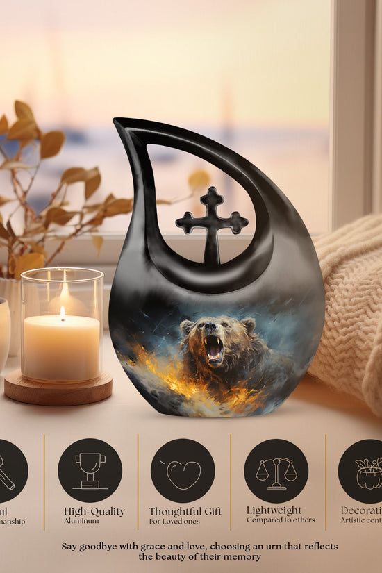 Grizzly Bear Urns For Ashes - Keepsake Urns For Human Ashes Adult
