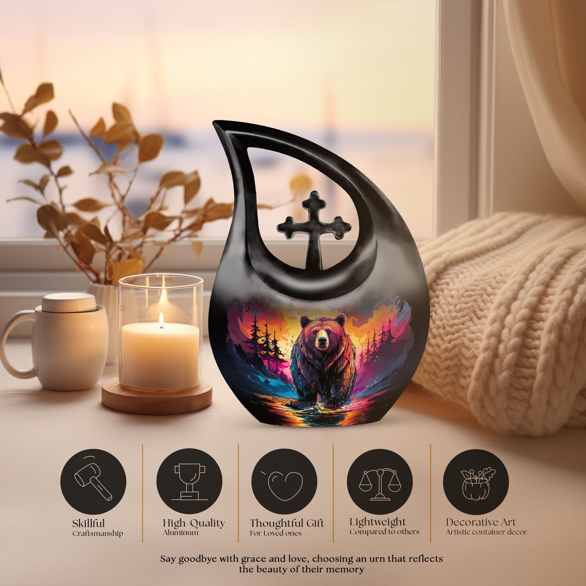 Grizzly Bear Urns For Ashes - Ash Urns For Humans Keepsake