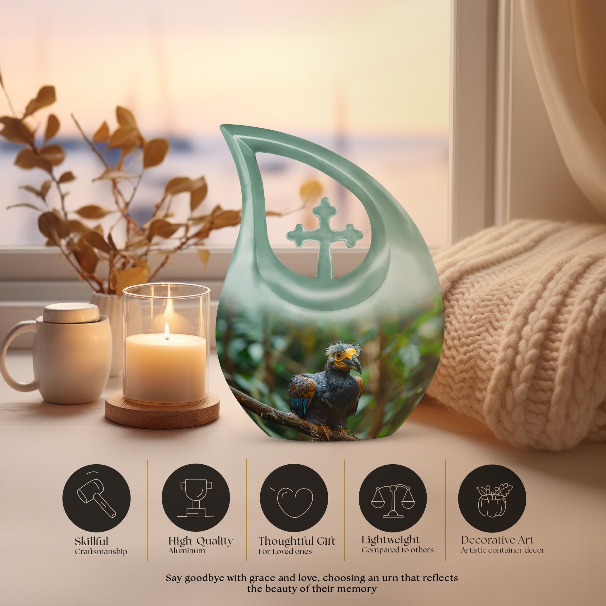 Puffin Bird Urns For Ashes - Urn Keepsake Set