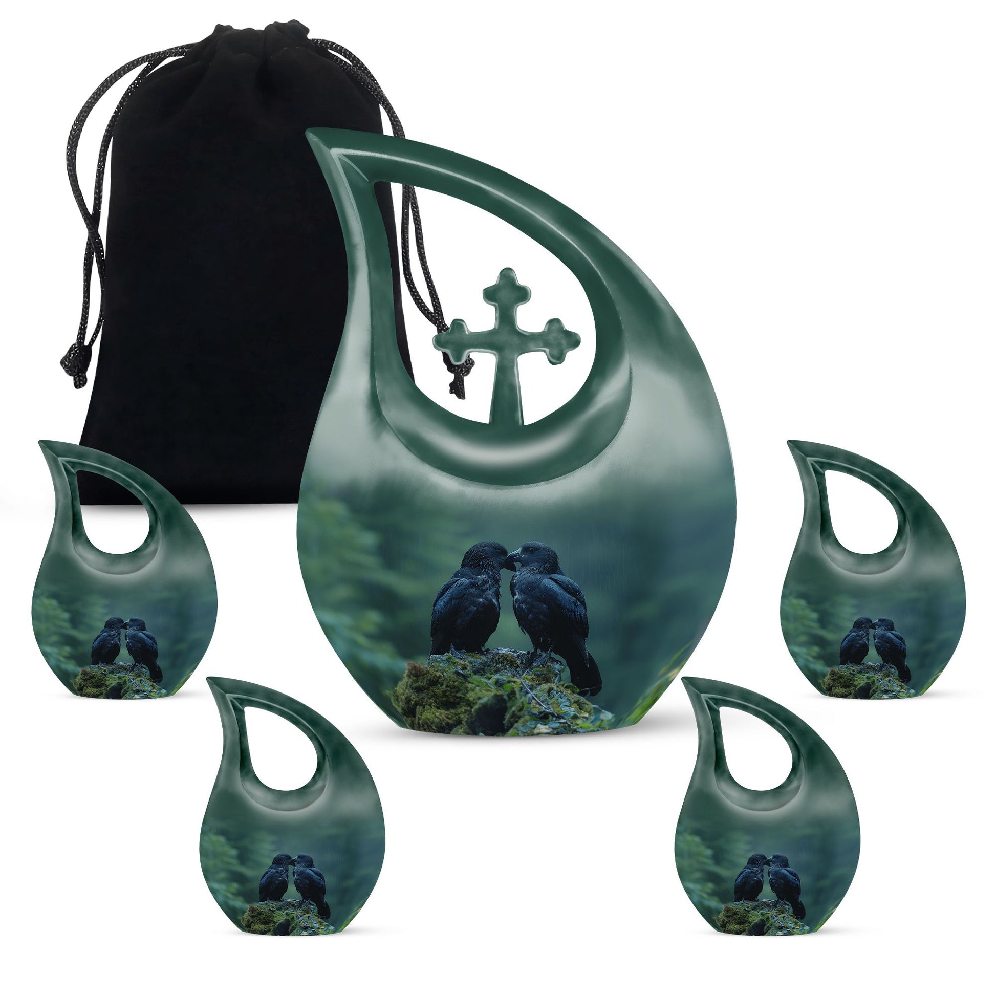 Crow Urns For Ashes - Burial Urns For Adult Human Ashes