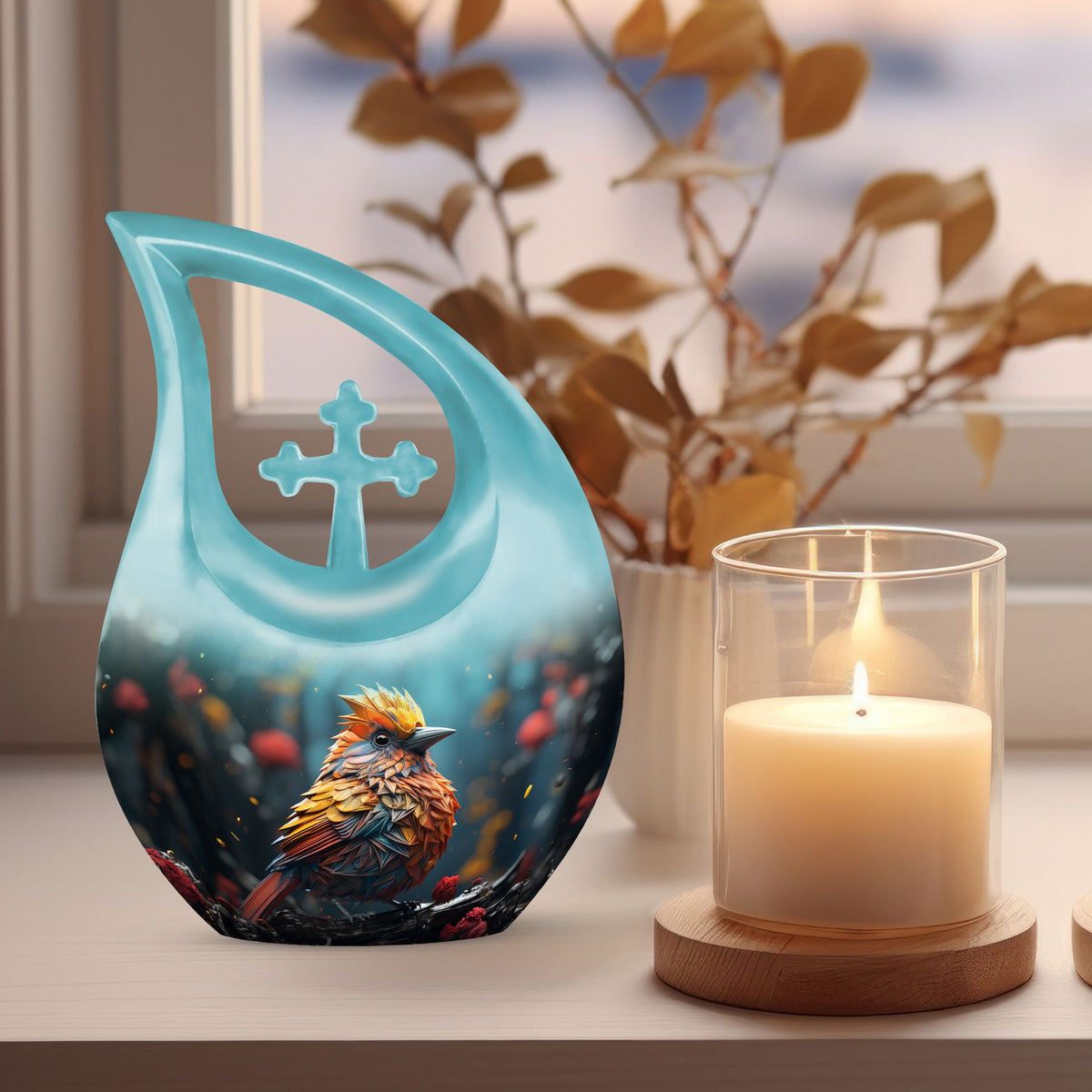 Cardinal Bird Urns For Ashes - Large Urn For Ashes For Women