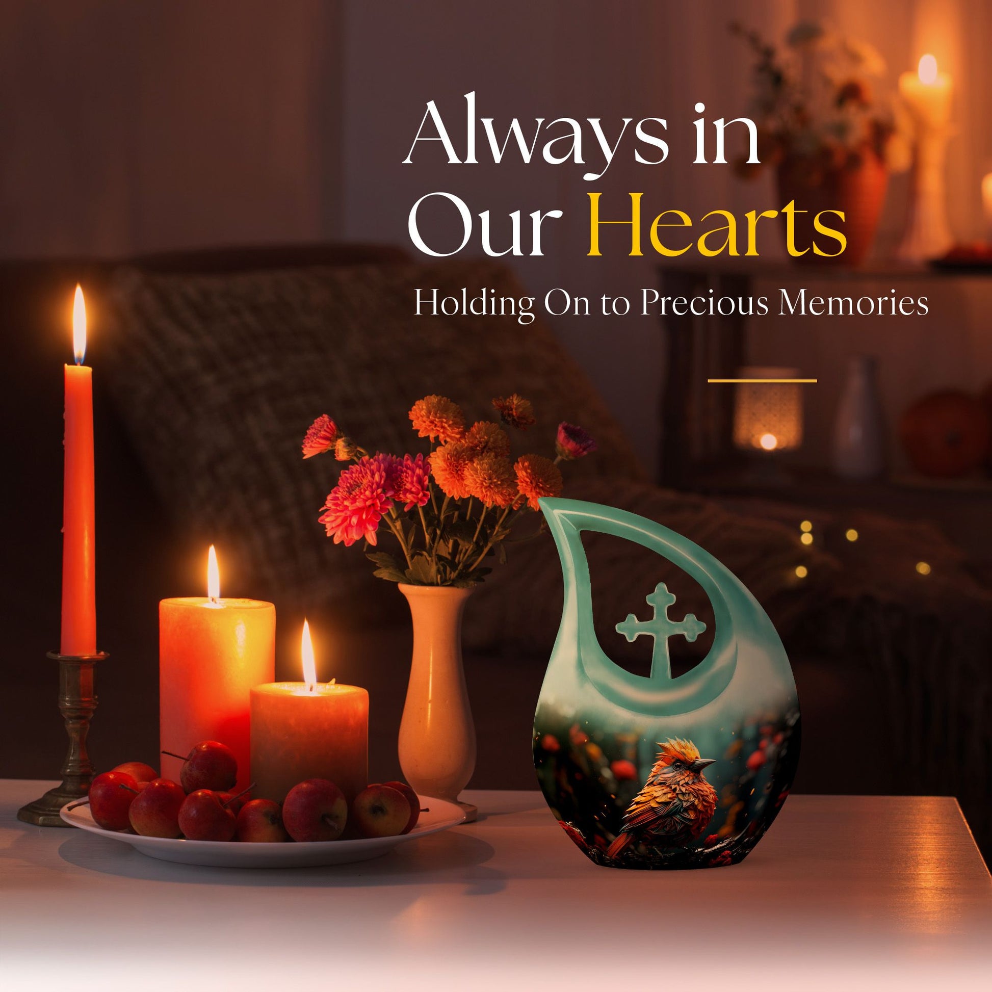 Cardinal Bird Urns For Ashes - Large Urn For Ashes For Women