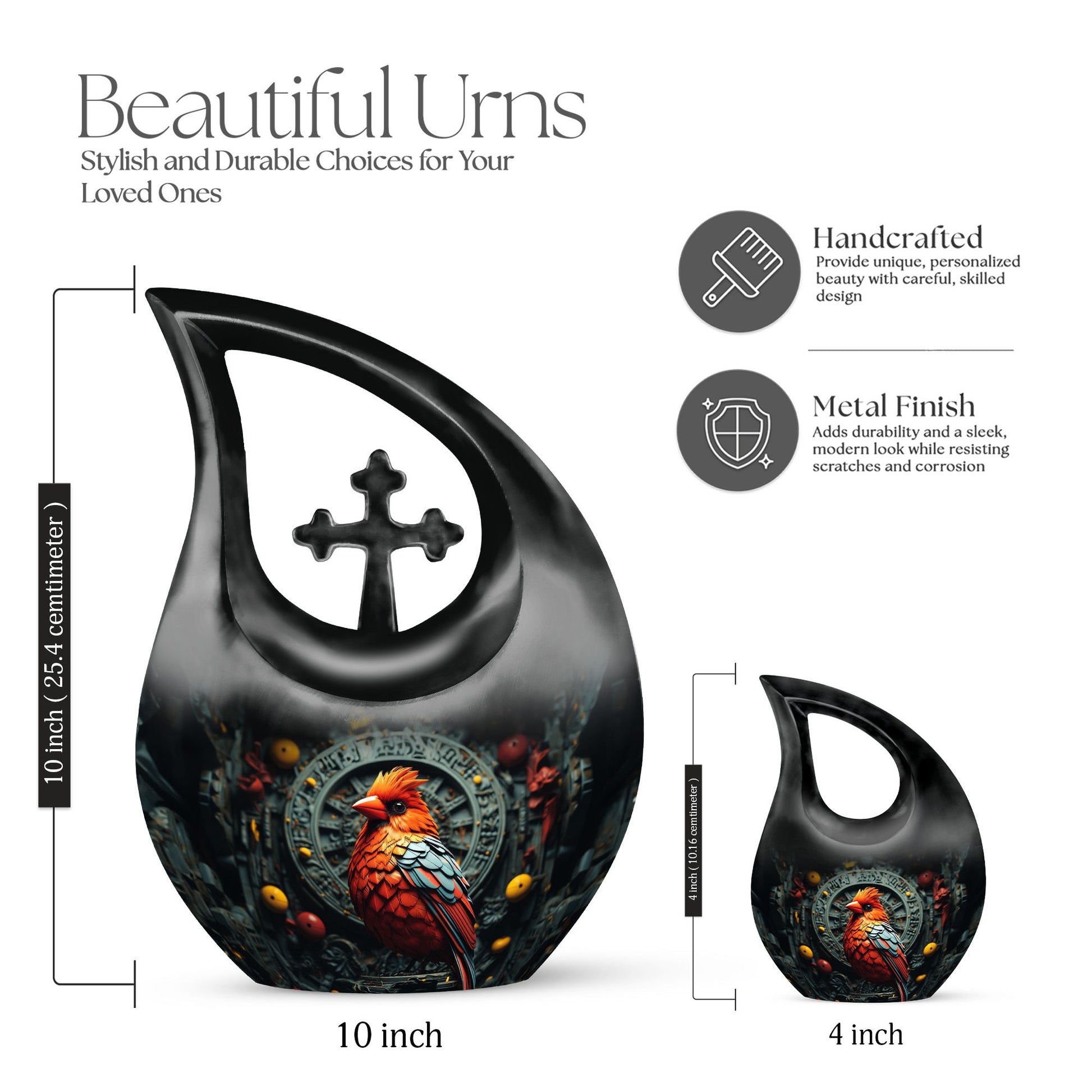 Cardinal Bird Urns For Ashes - Large Urns For Human Ashes Adult Female