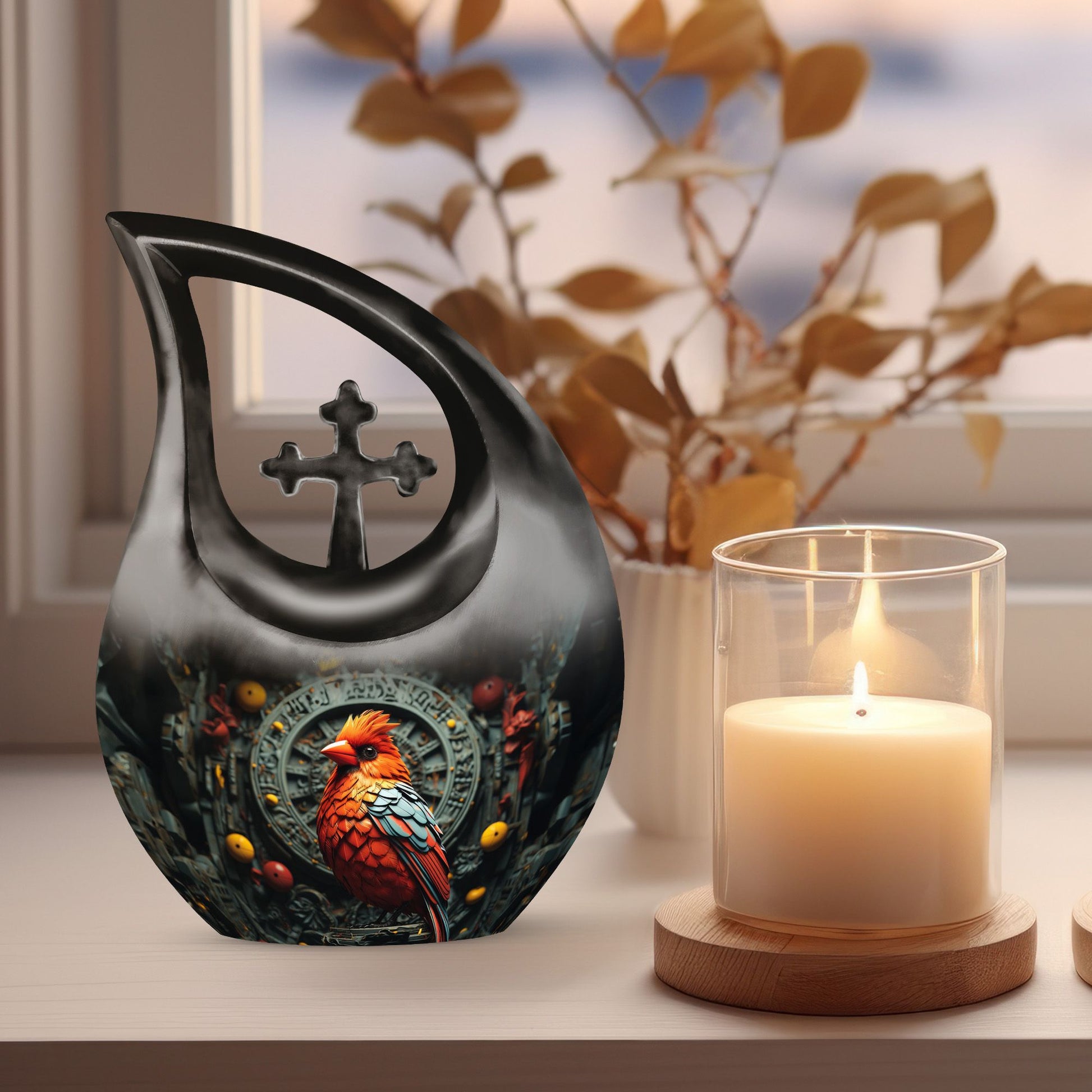 Cardinal Bird Urns For Ashes - Large Urns For Human Ashes Adult Female