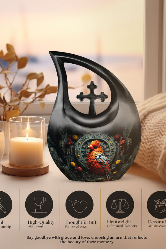 Cardinal Bird Urns For Ashes - Large Urns For Human Ashes Adult Female
