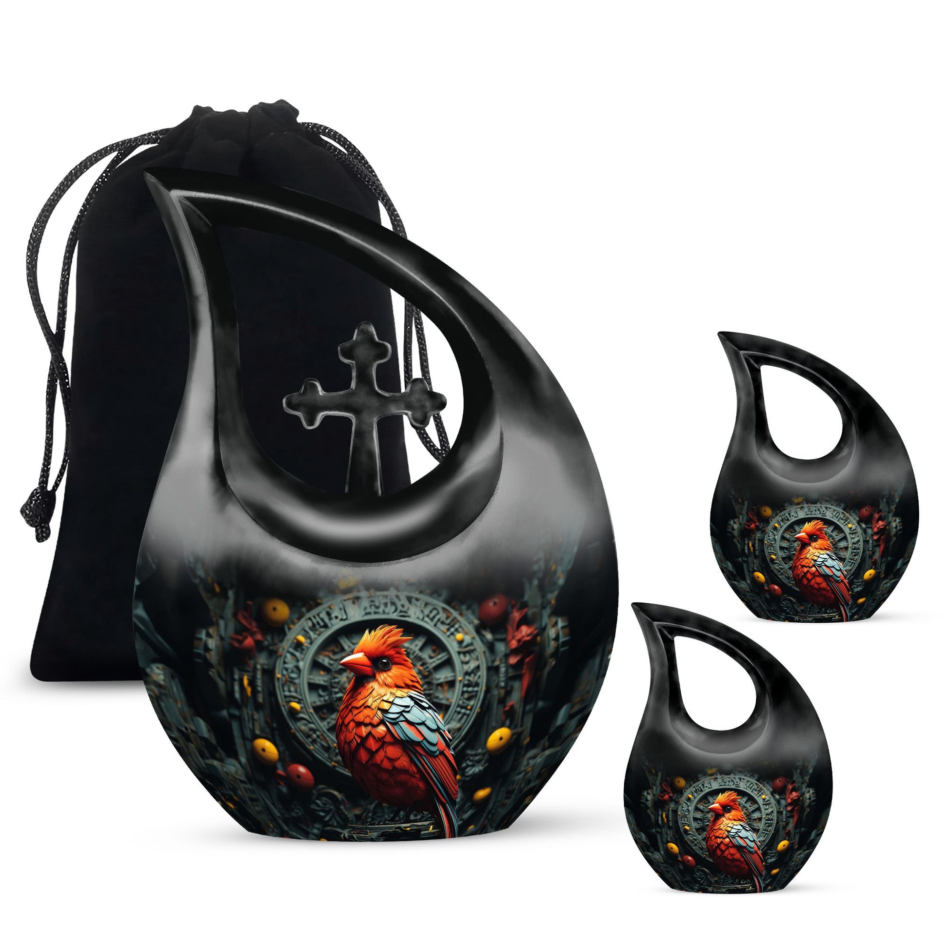 Cardinal Bird Urns For Ashes - Large Urns For Human Ashes Adult Female