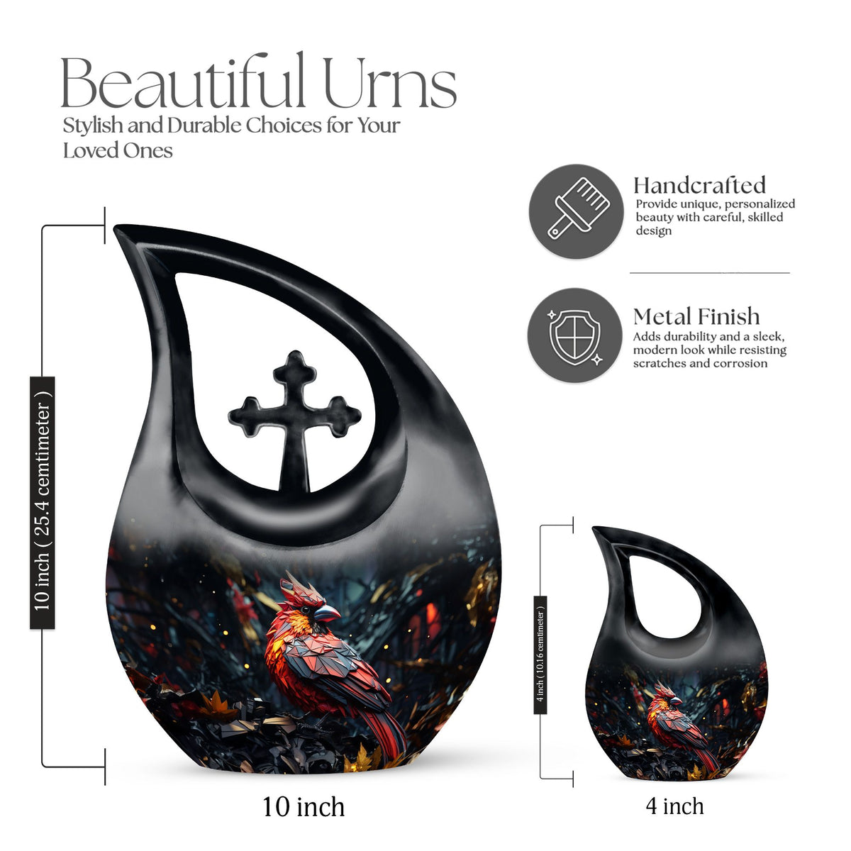 Cardinal Bird Urns For Ashes - Large Cremation Urns