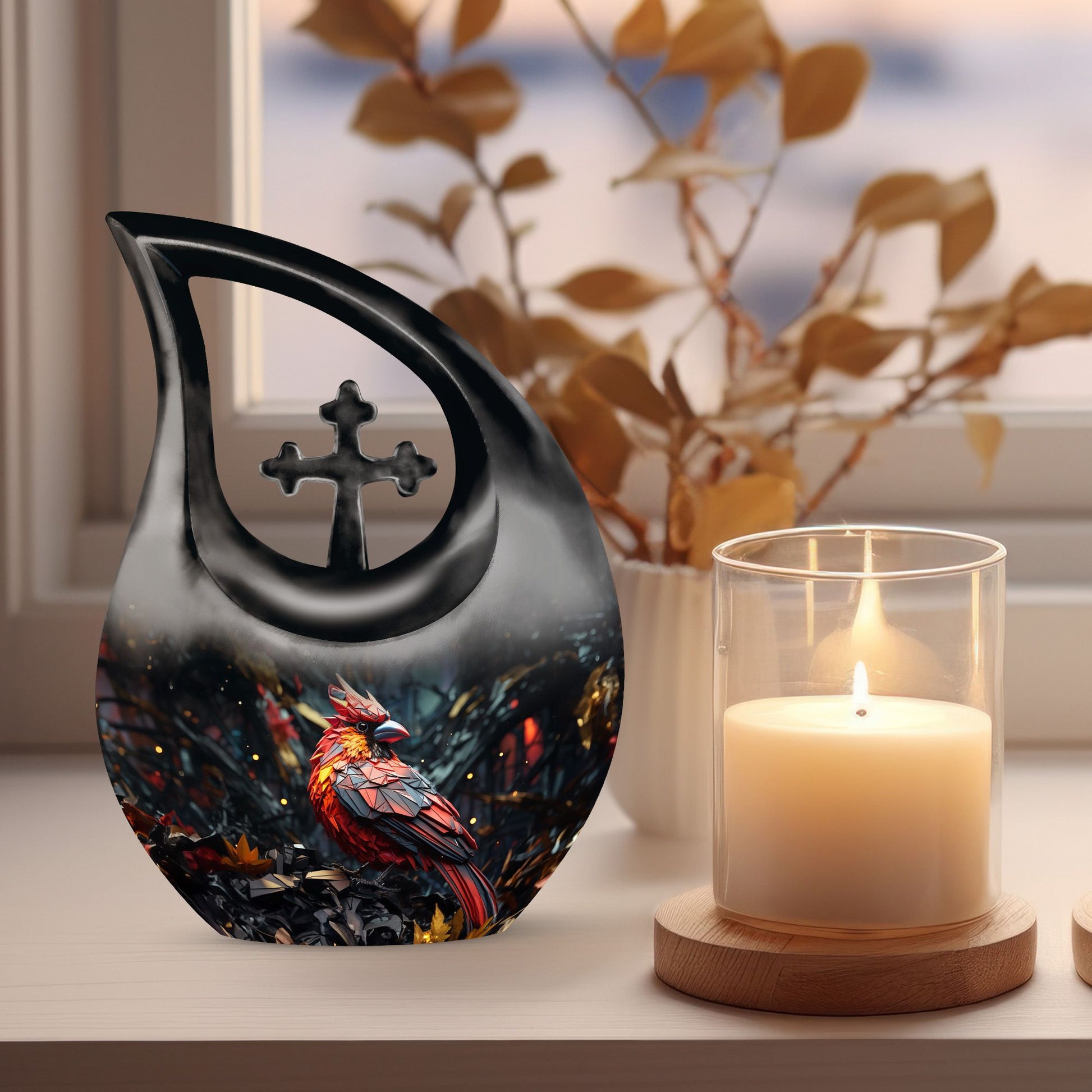 Cardinal Bird Urns For Ashes - Large Cremation Urns