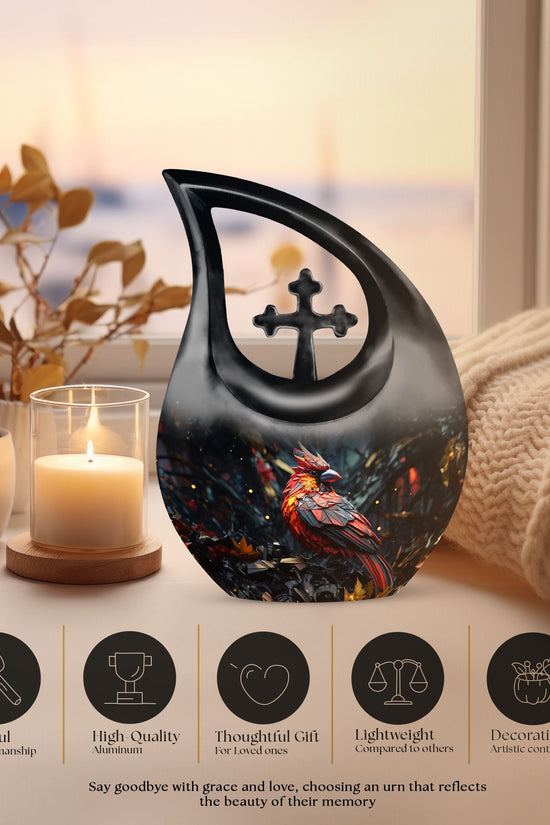 Cardinal Bird Urns For Ashes - Large Cremation Urns