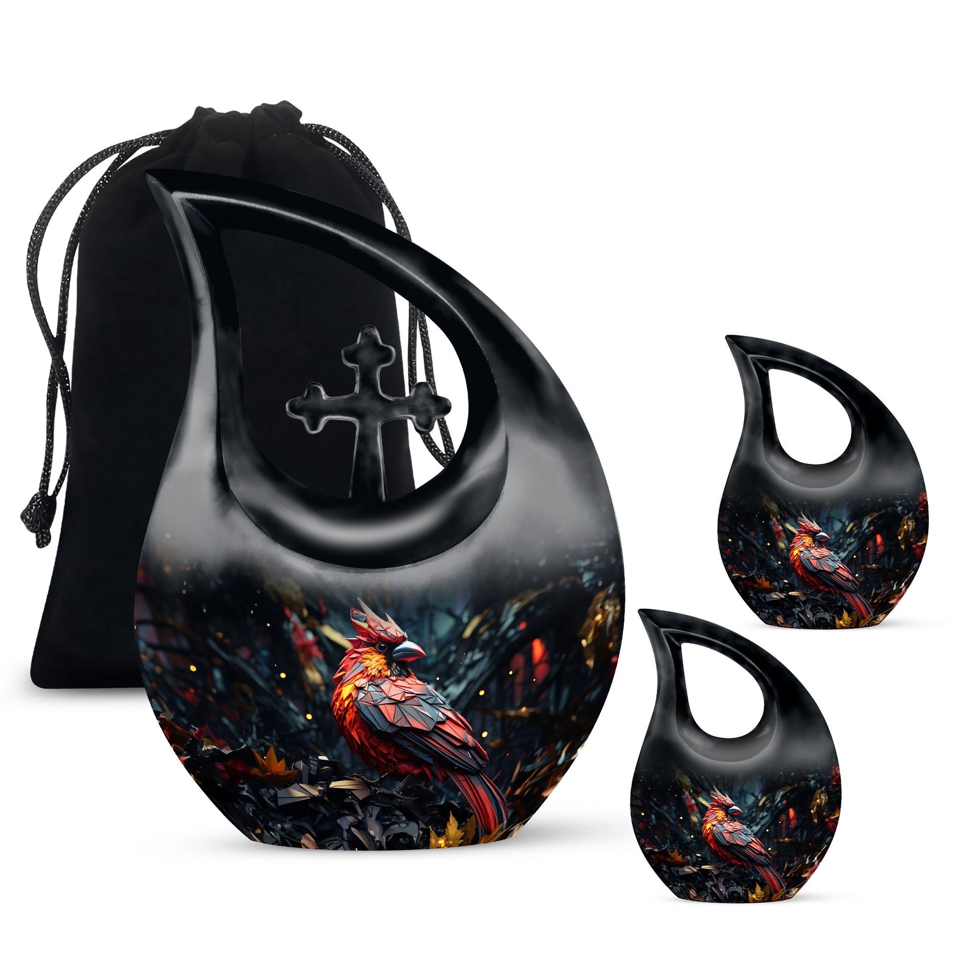 Cardinal Bird Urns For Ashes - Large Cremation Urns