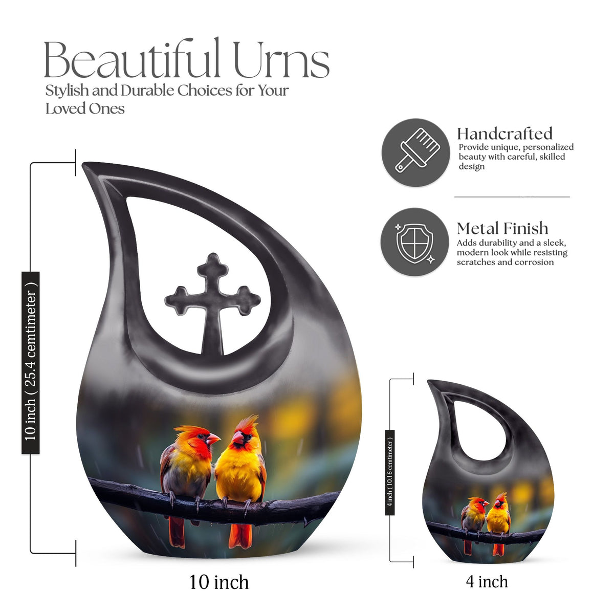 Cardinal Bird Urns For Ashes - Large Human Ashes Urn