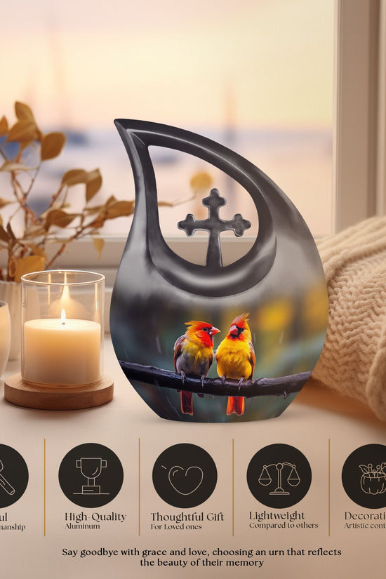 Cardinal Bird Urns For Ashes - Large Human Ashes Urn