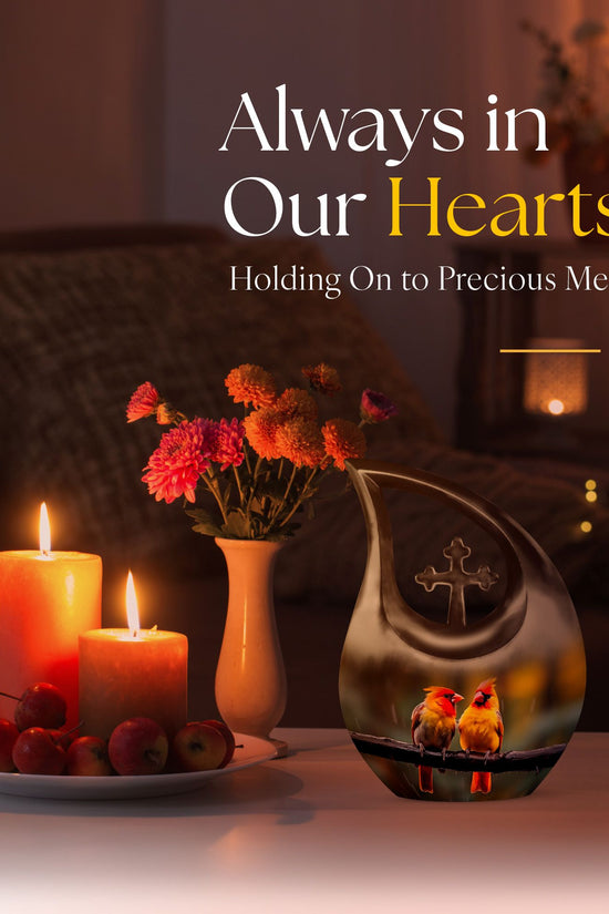 Cardinal Bird Urns For Ashes - Large Human Ashes Urn