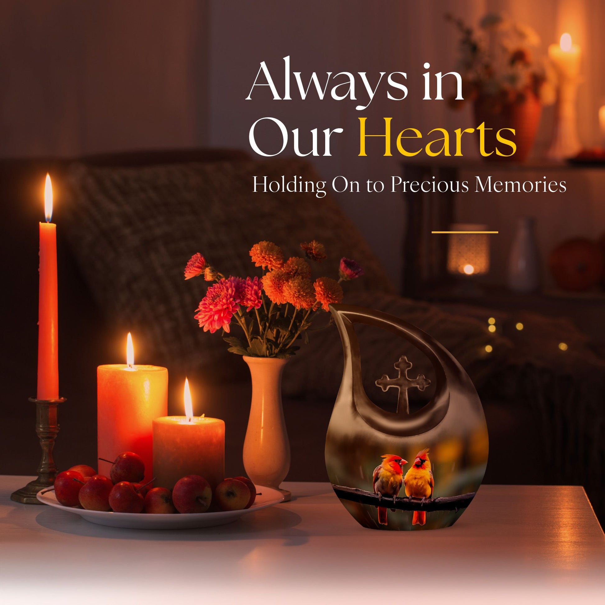 Cardinal Bird Urns For Ashes - Large Human Ashes Urn