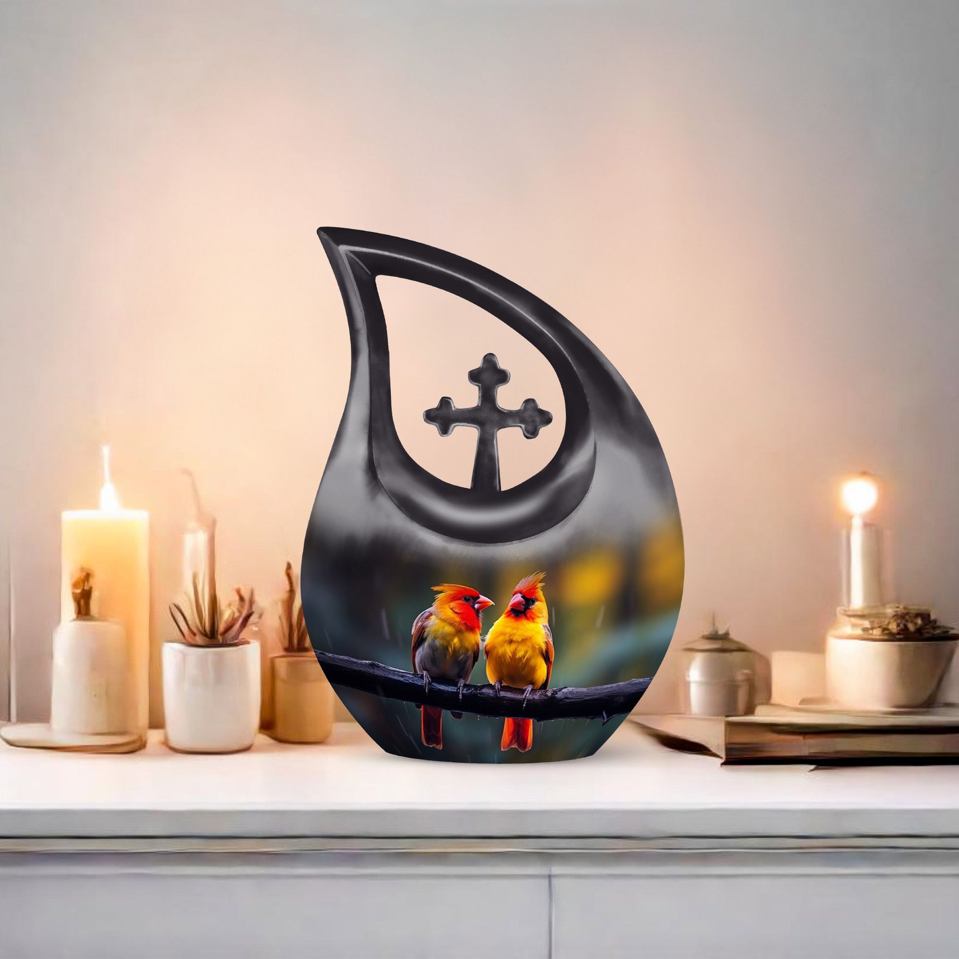 Cardinal Bird Urns For Ashes - Large Human Ashes Urn