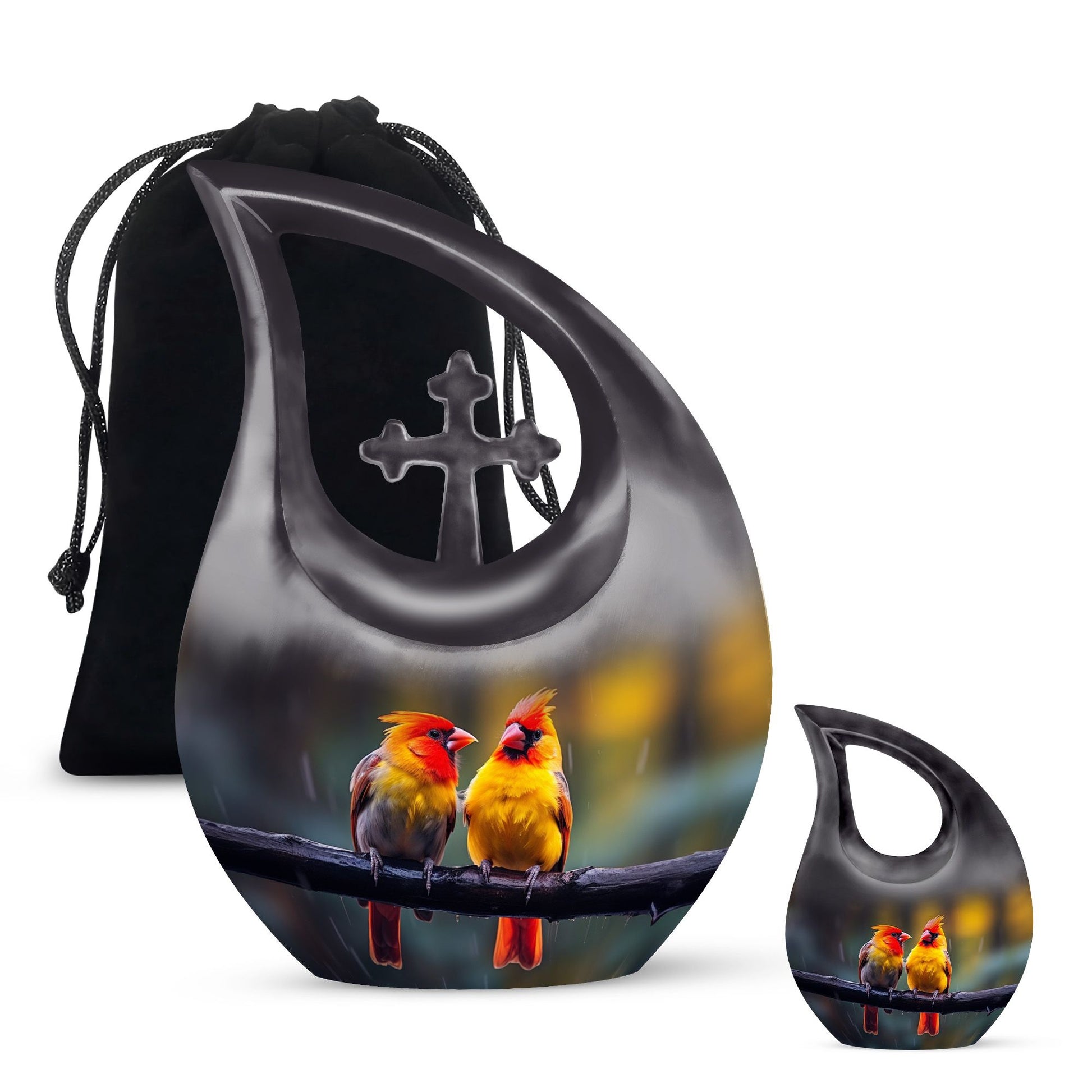 Cardinal Bird Urns For Ashes - Large Human Ashes Urn