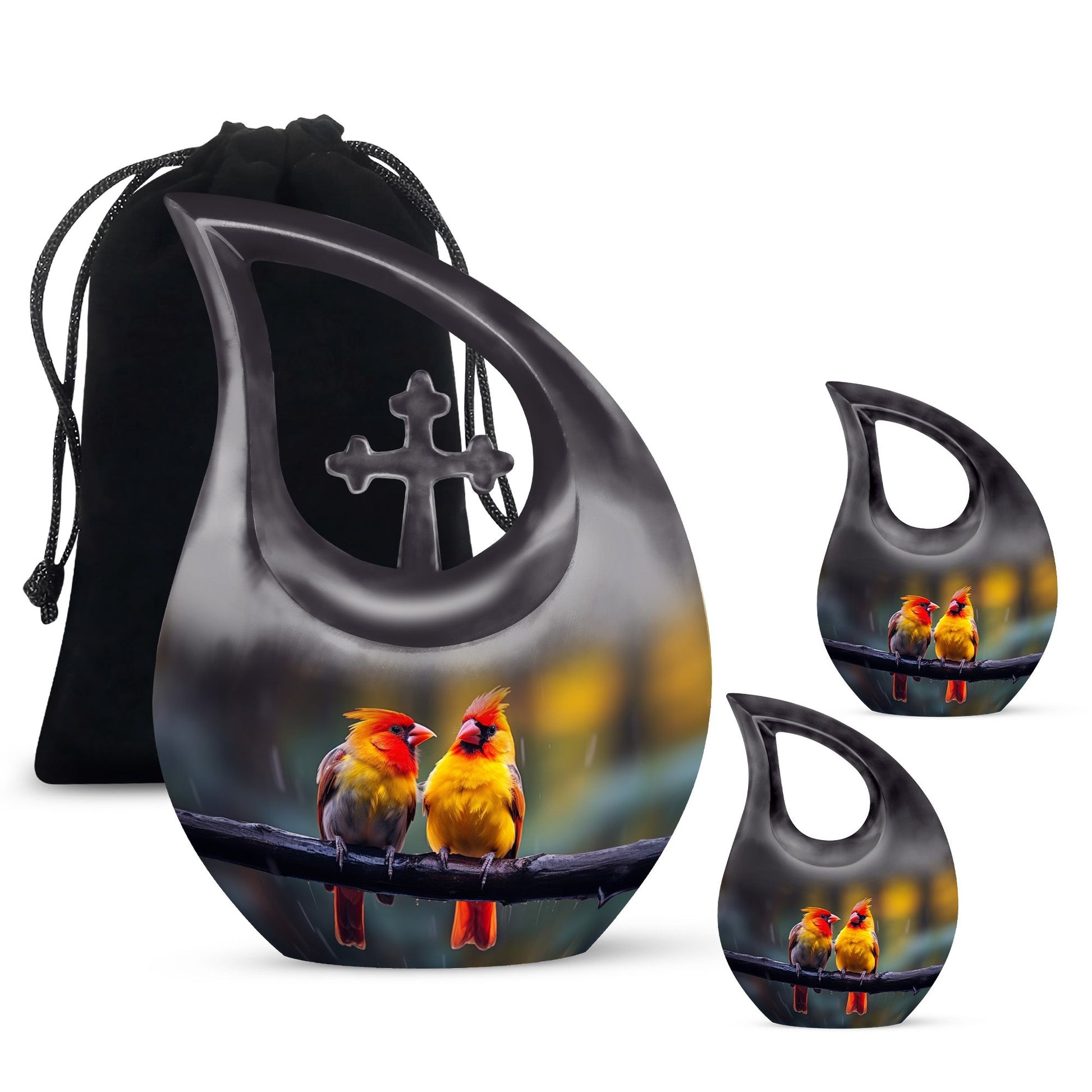 Cardinal Bird Urns For Ashes - Large Human Ashes Urn