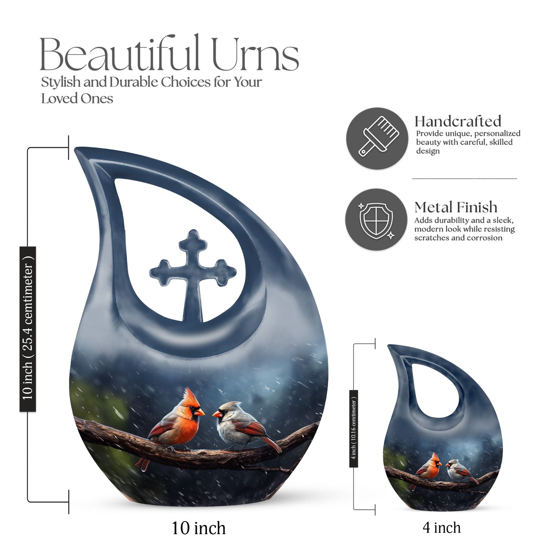 Cardinal Bird Urns For Ashes - Large Urn For Human Ashes