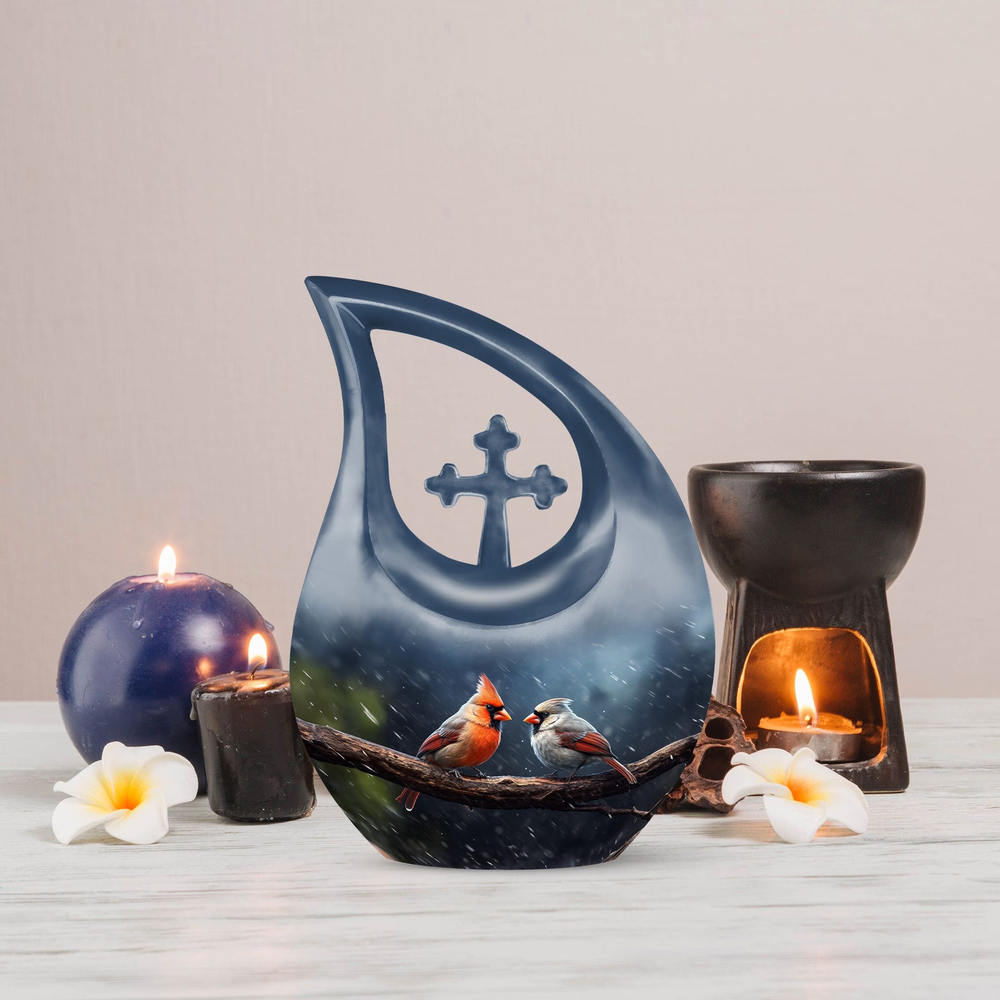Cardinal Bird Urns For Ashes - Large Urn For Human Ashes